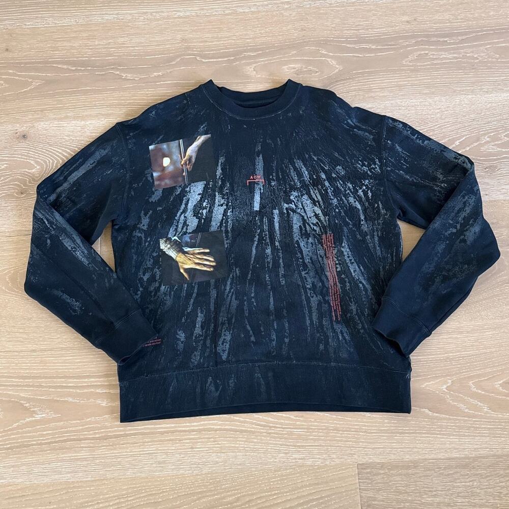 A Cold Wall Sweatshirt Glass Blower Distressed Print Size M Black